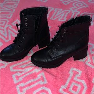 Black combat boots